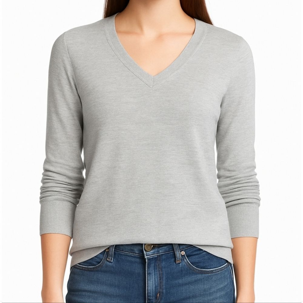 Express Merino Wool Blend Light Heather Gray Long Sleeve Sweater - Size XS